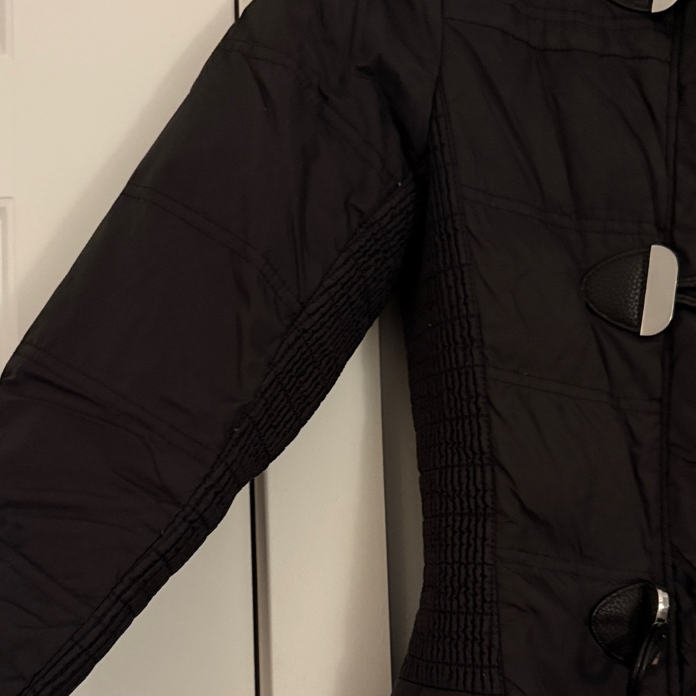 Express Black Puffer Coat With Toggle Accents - image 4